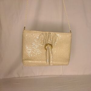 Cream Mesh Shoulder Bag